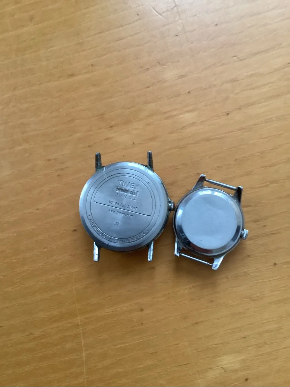 Timex Dual Dial Watch Heads in White and Black Faces with Silver Cases